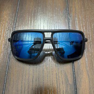 NEW Dita Sunglasses Westbound 19015B Matte Black Iron Dark Grey Blue Flash Lens